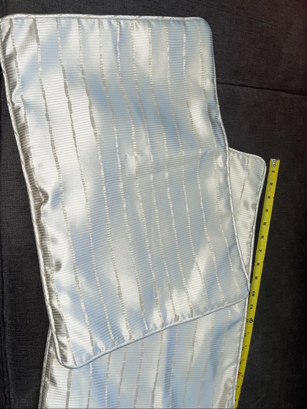 Pier one Import Satin  Ivory Striped Satin Pillow covers 19 1/2 x13